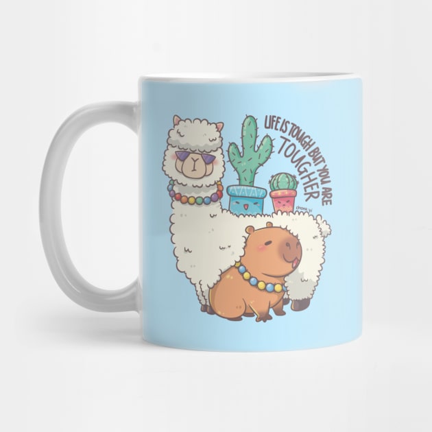 Life is tough but you are tougher - Alpaca Capybara Cactus Gang by XEENYEE